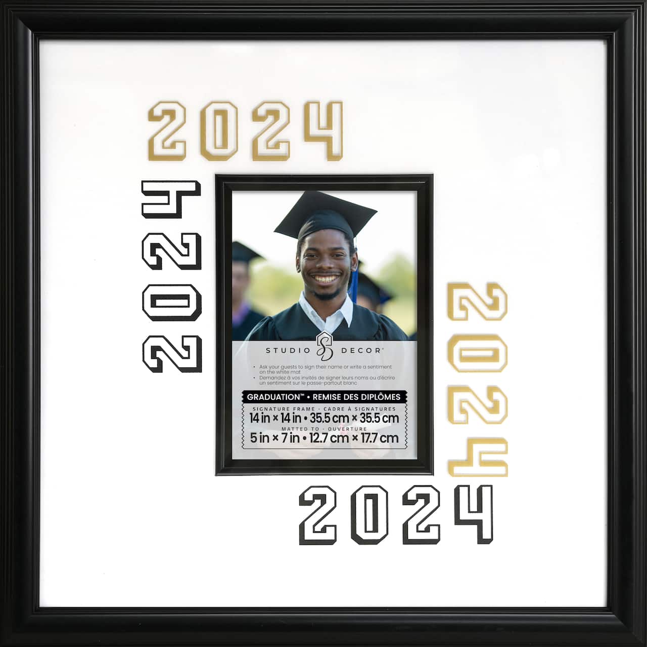 Black 14&#x22; x 14&#x22; Signature 2024 Frame with Mat, Graduation&#x2122; by Studio D&#xE9;cor&#xAE;